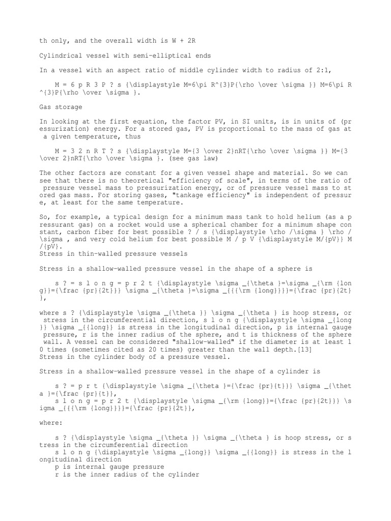 Cylindrical Vessel With SemiElliptical Ends PDF Gases Science