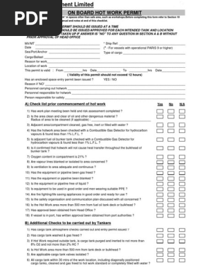 Hot Work Permit