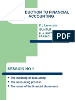 Introduction To Financial Accounting: K L University Guntur