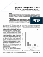 Corrosion in Minewaters 3CR12 MS 316L Report