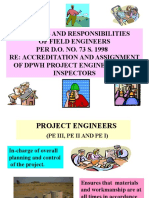 Duties and Responsibilities Field Engineers