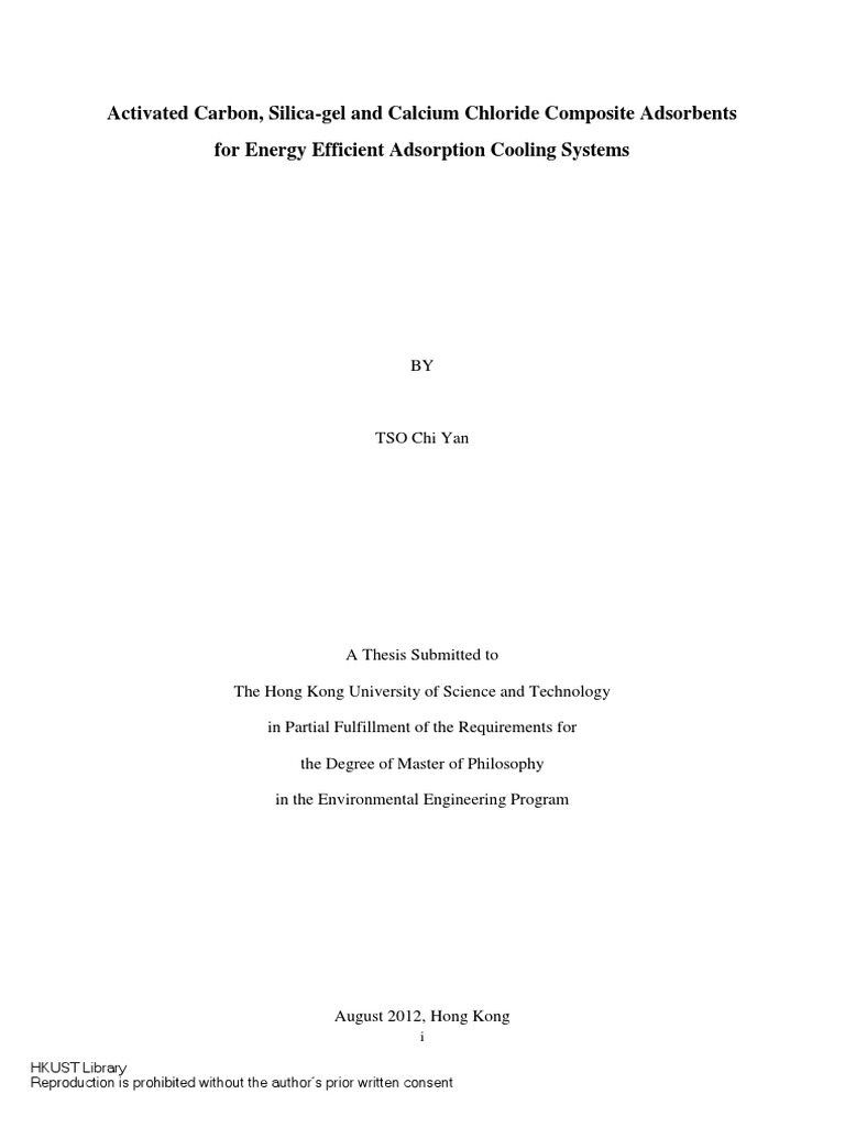 Activated Carbon, SilicaGel and Calcium Chloride Composite Adsorbents