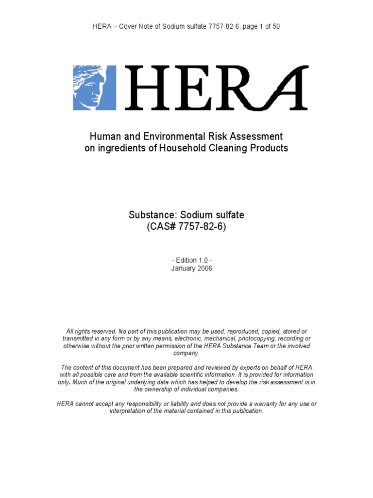 Human & Environmental Risk of Sodium Sulfate | PDF