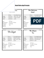 Hotel Role-Play Prompts: TH ND RD TH ST RD