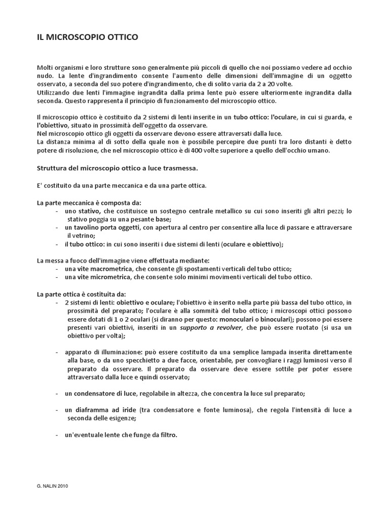 Microscopio Ottico | PDF