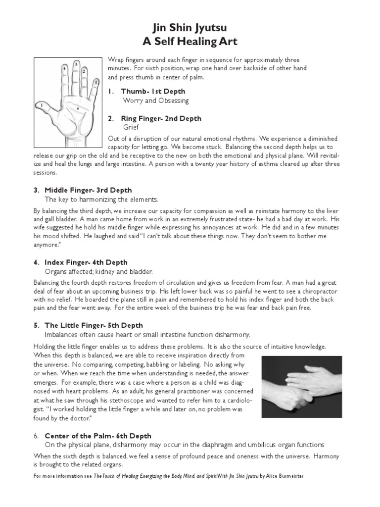 Jin Shin Jyutsu | PDF | Finger | Hand