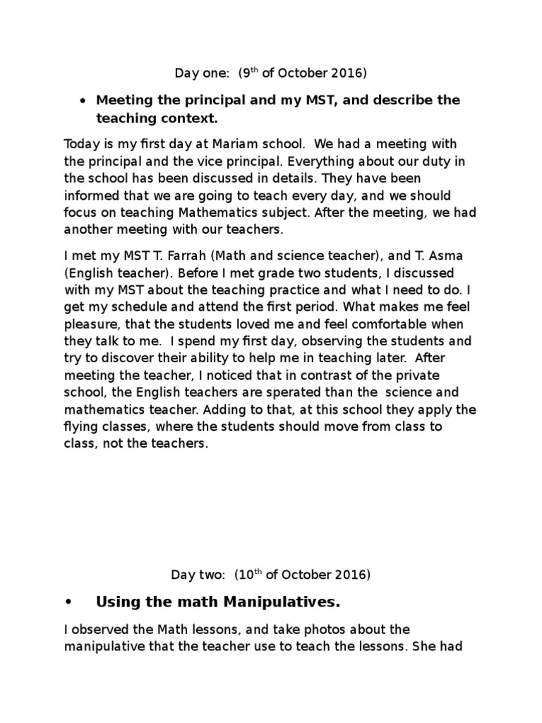 Day One | PDF | Sharing | Teachers
