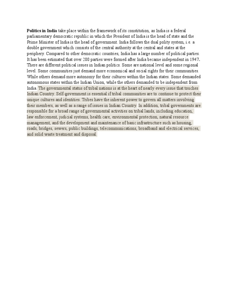 Overview of Indian Political Structure | PDF | Politics | Social Science