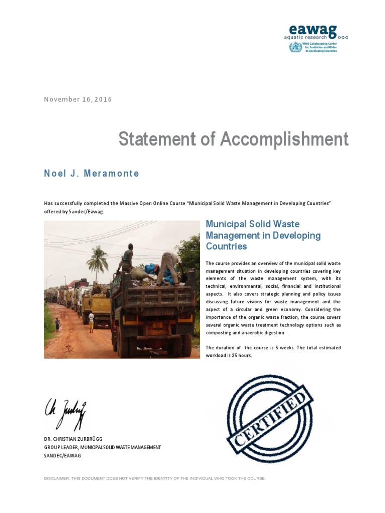 Municipal Solid Waste Management in Developing Countries - EAWAG | PDF