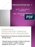 Subject - Human Resource Management: Topic - Concepts and Perspectives of HRM