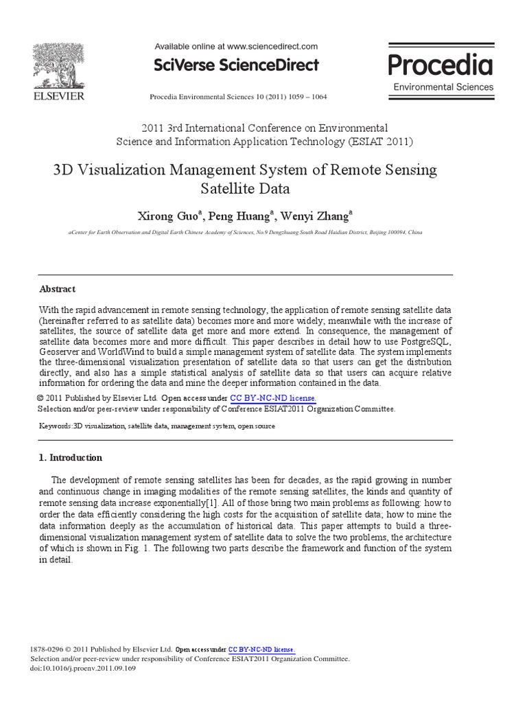 3D Visualization Management System of Remote Sensing Satellite Data ...