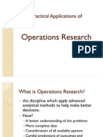 Practical Applications of Operations Research
