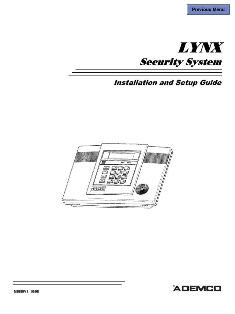 Ademco Lynx Install Guide | Security Alarm | Electrical Connector