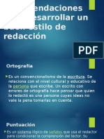 Recomendaciones para Desarrollar Un Buen Estilo de Redacción