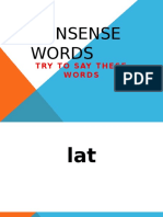 Nonsense Words: Try To Say These Words