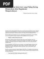 7 Pertanyaan Interview Yang Paling Sering Ditanyakan