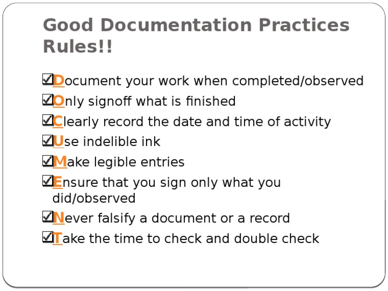 Essential Good Documentation Practices | PDF