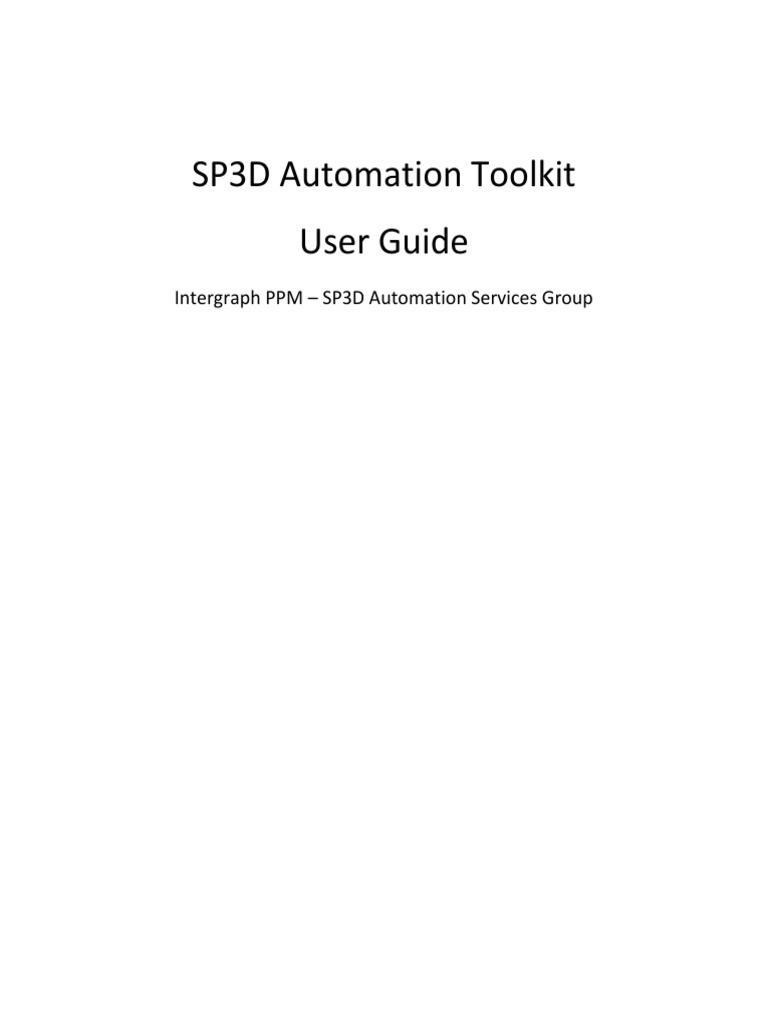 SP3D Automation Toolkit User Guide | PDF | Keyboard Shortcut | Control Key