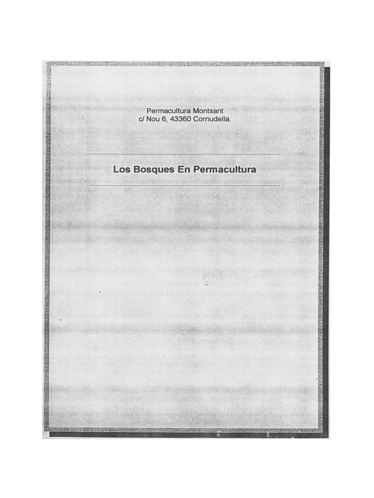 Los Bosques en Permacultura - Bill Mollison PDF | PDF | Los bosques ...