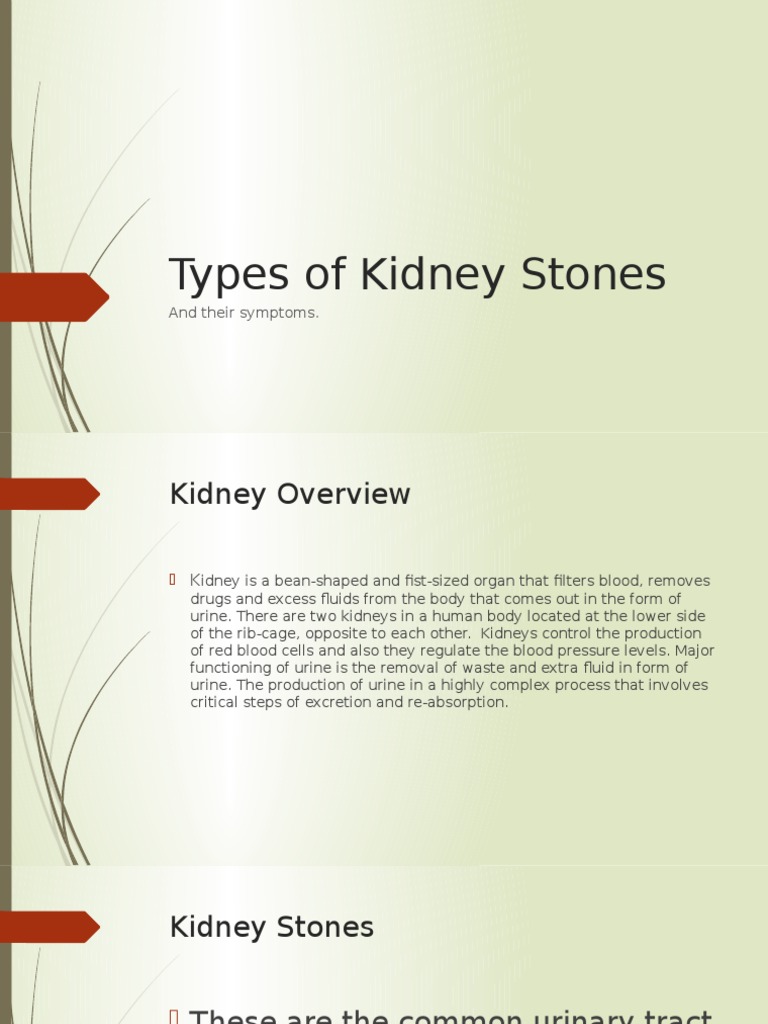 Types of Kidney Stones Kidney Urine