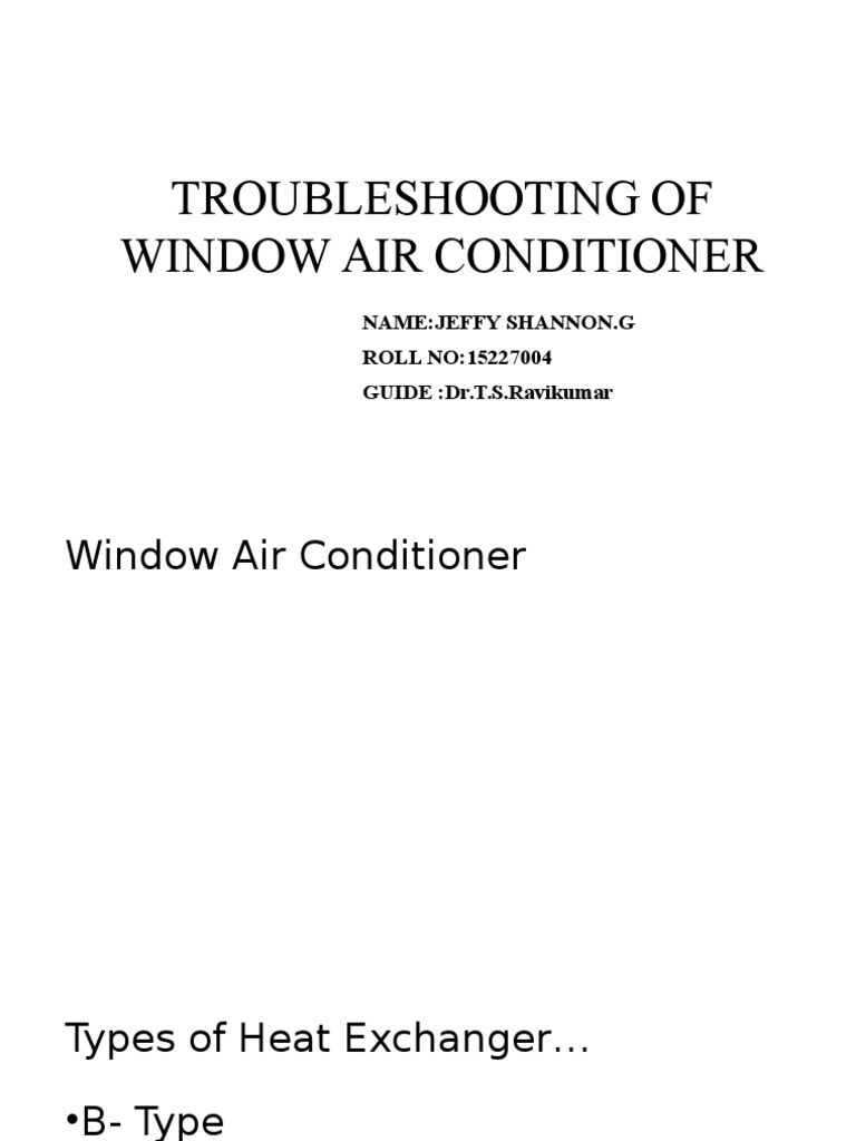 Window Air Conditioner Troubleshooting Guide | PDF