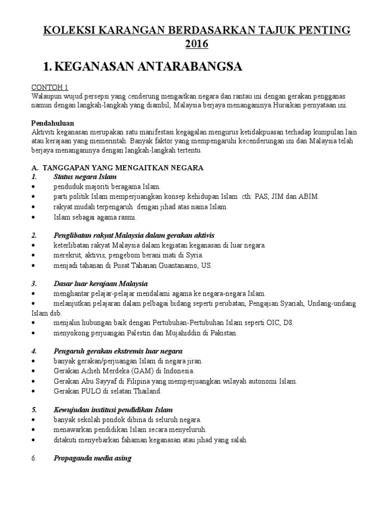 1 Tajuk Dan Isi Karangan Fokus 2016 1 Pdf