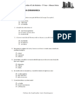 Ficha de Escolha Multipla Sobre o Cavaleiro Da Dinamarca