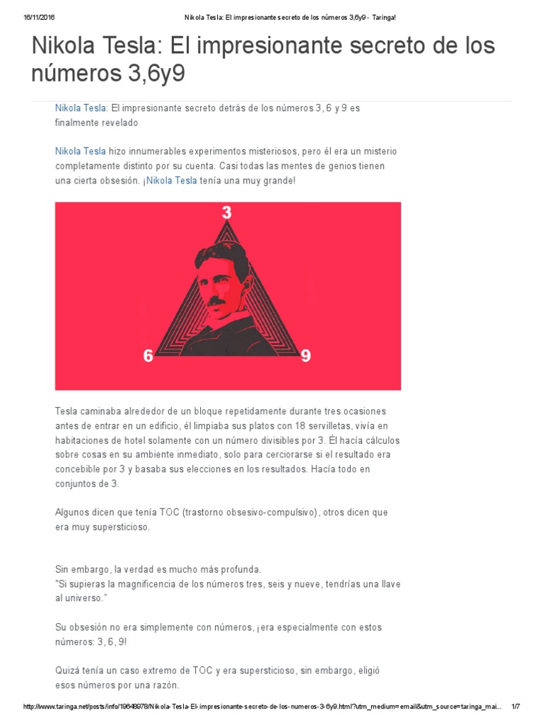 El Secreto de los Números 3, 6 y 9 de Tesla | PDF | Nikola Tesla | Universo