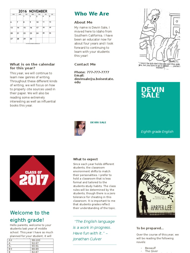 Eighth Grade English Curriculum Overview | PDF | Career & Growth | Wellness