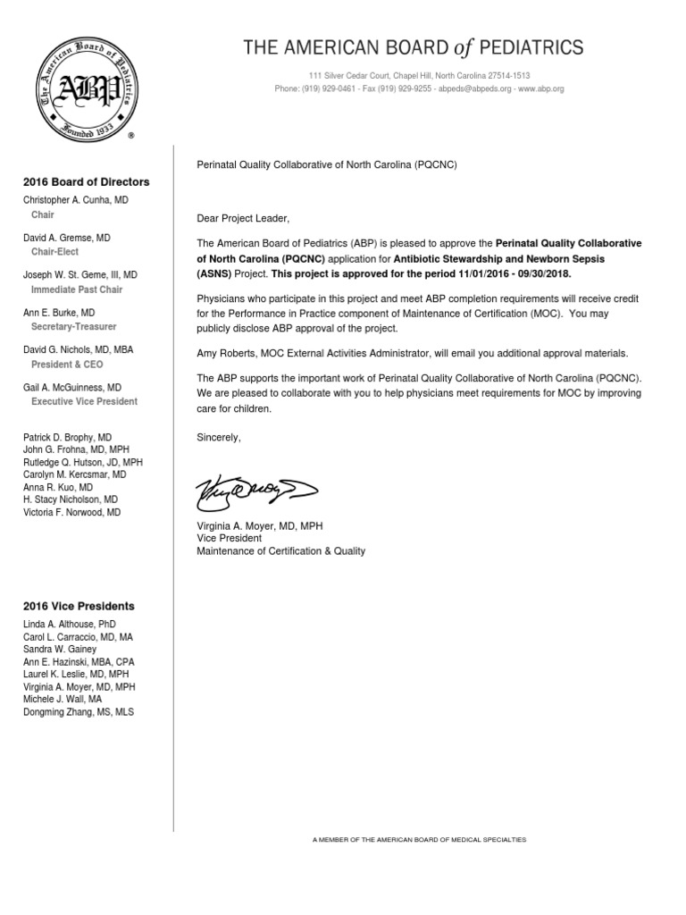 ABP Approval for ASNS Project 2016-2018 | PDF