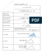 Algebra II - Formula Sheet - GR 10