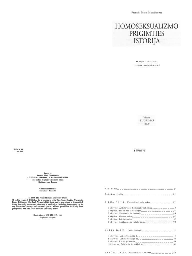 Francis Mark Mondimore Homoseksualizmo Prigimties Istorija 2000 Lt Pdf