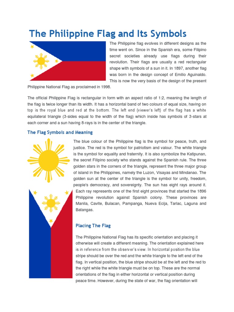 The Philippine Flag And Its Symbols PDF Symbols Geometry