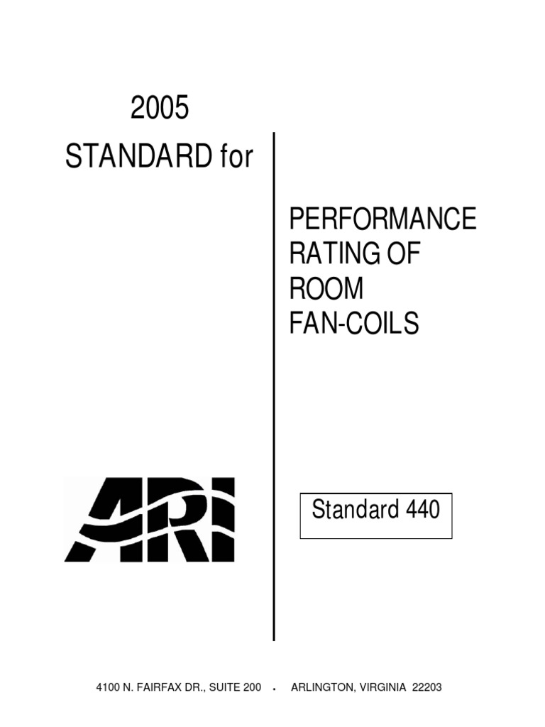 ARI Standard 440 3005 | Hvac | Air Conditioning