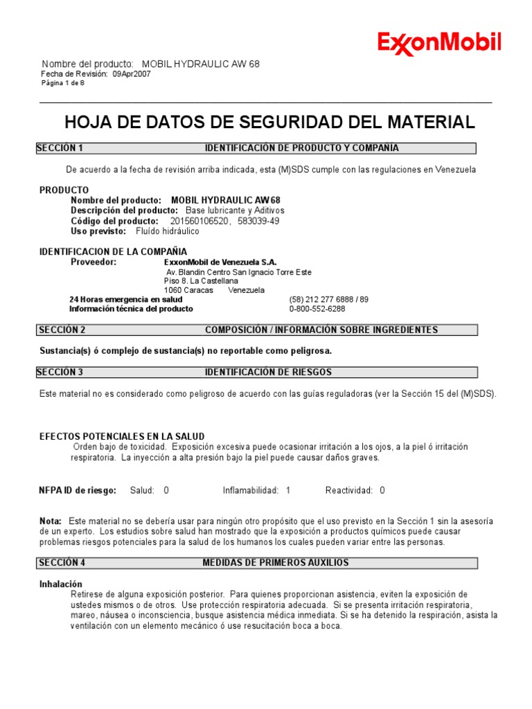 Hydraulic Aw68 Guante Agua