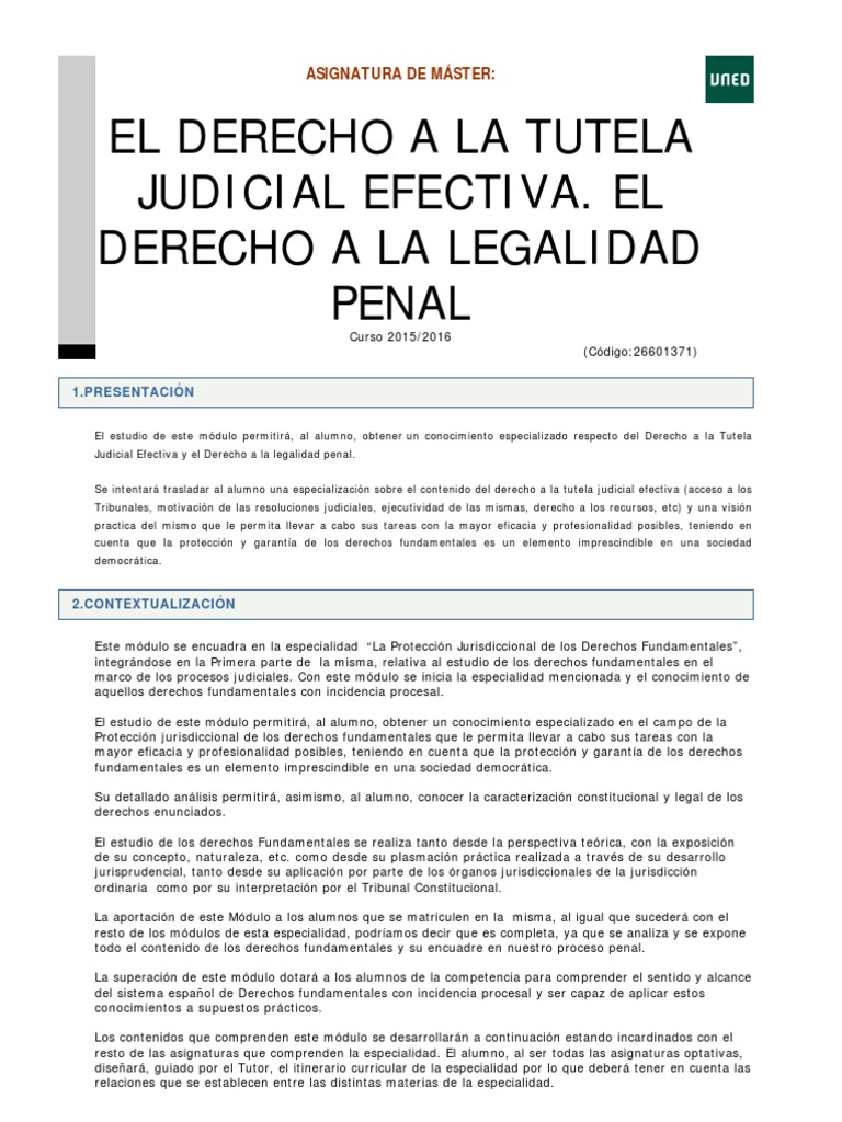 Derecho a la Tutela Judicial Efectiva | PDF | Derecho Constitucional ...