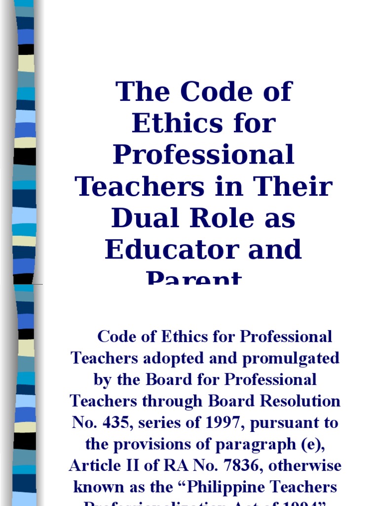 Code Of Ethics 090408 Teachers Child Custody