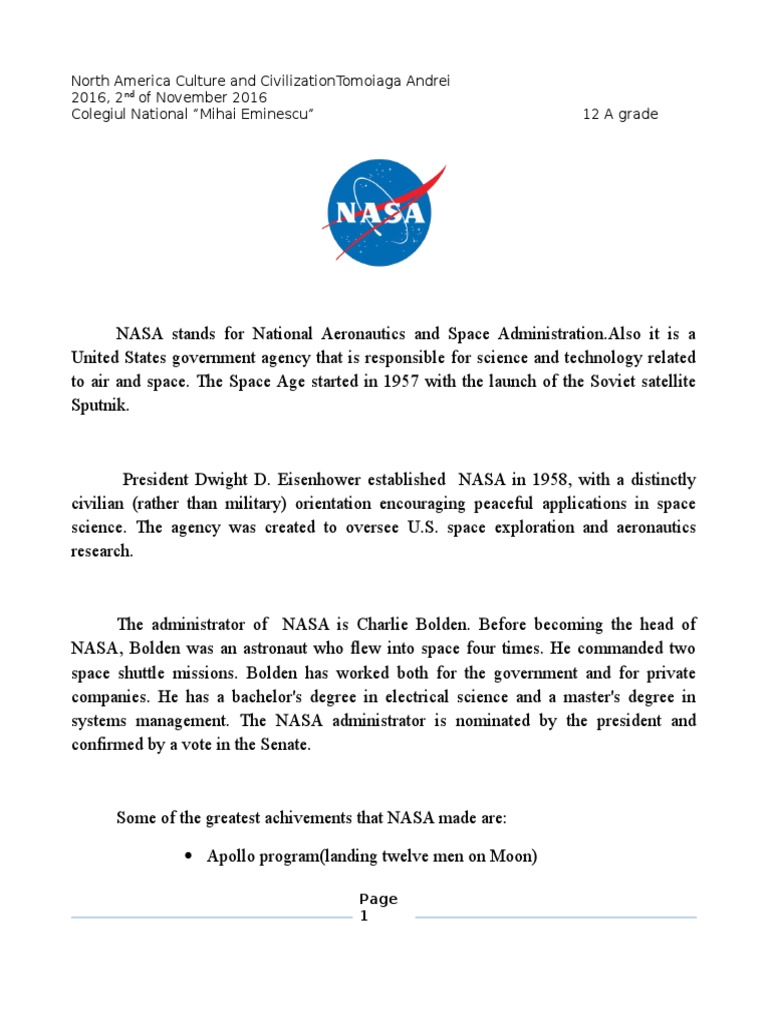 NASA's Role in Space Exploration | PDF | Young Adult