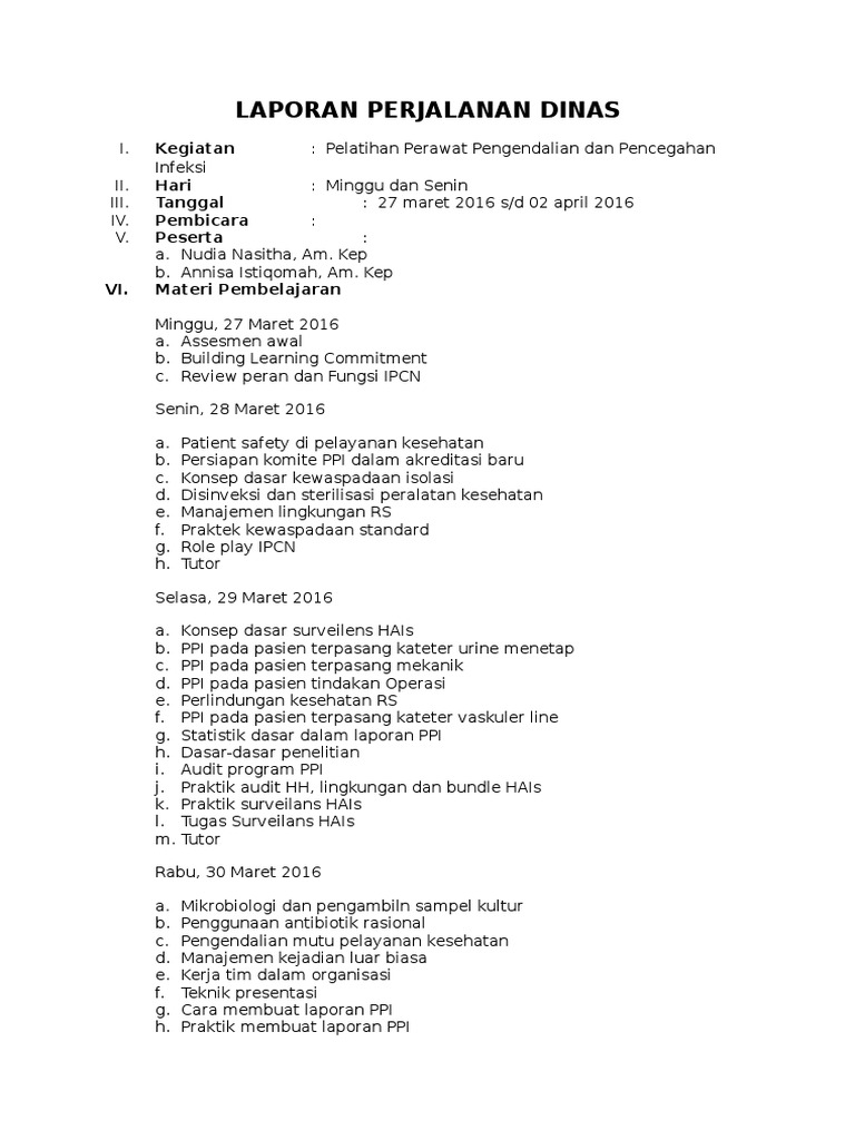 LAPORAN PERJALANAN DINAS