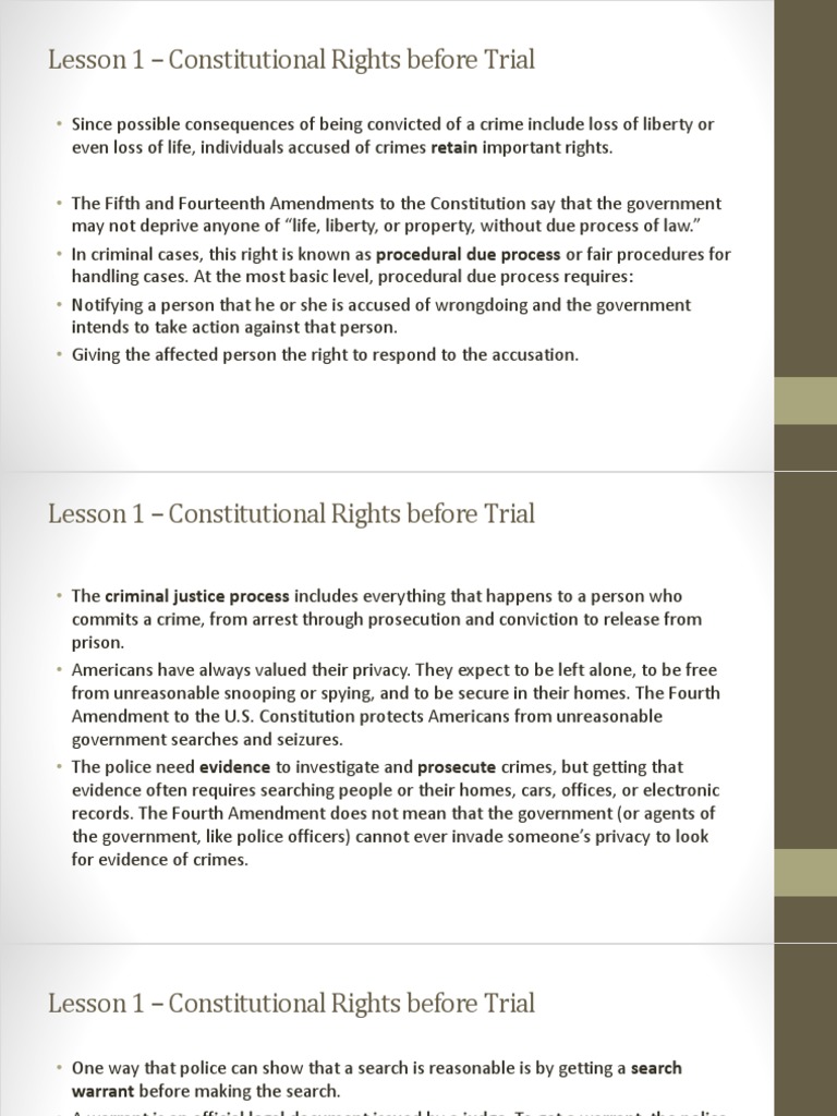 Chapter 16 Lesson 1 | PDF | Search And Seizure | Miranda Warning