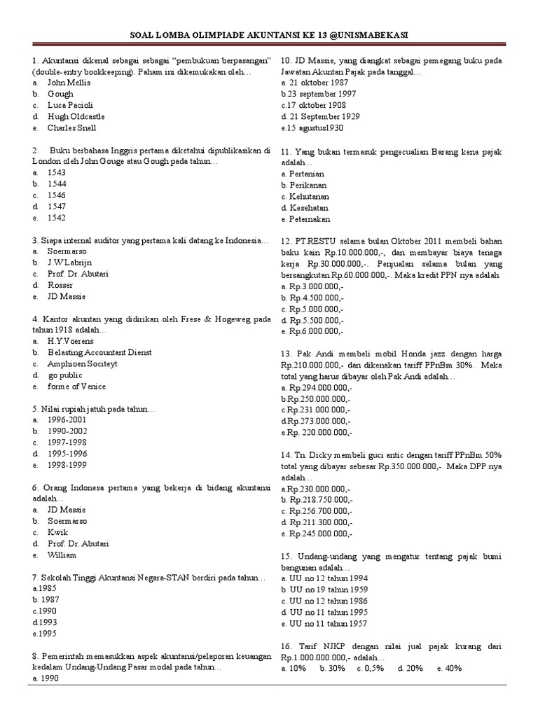 CONTOH SOAL OLIMPIADE