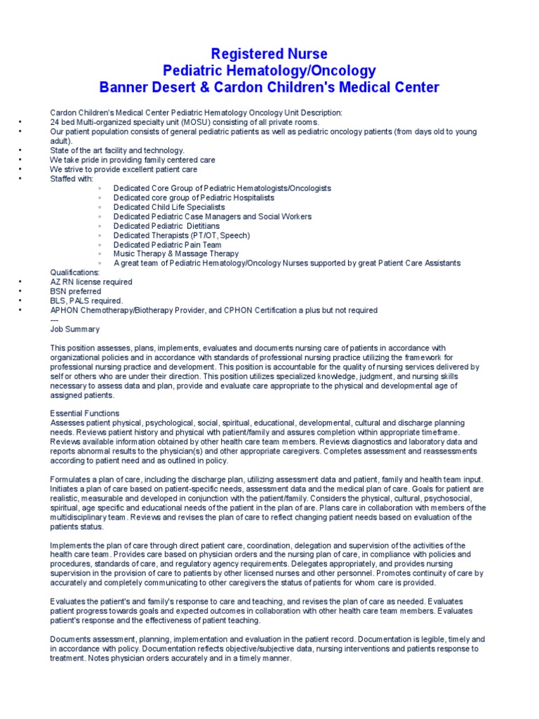 Banner Job Description Nursing Health Care