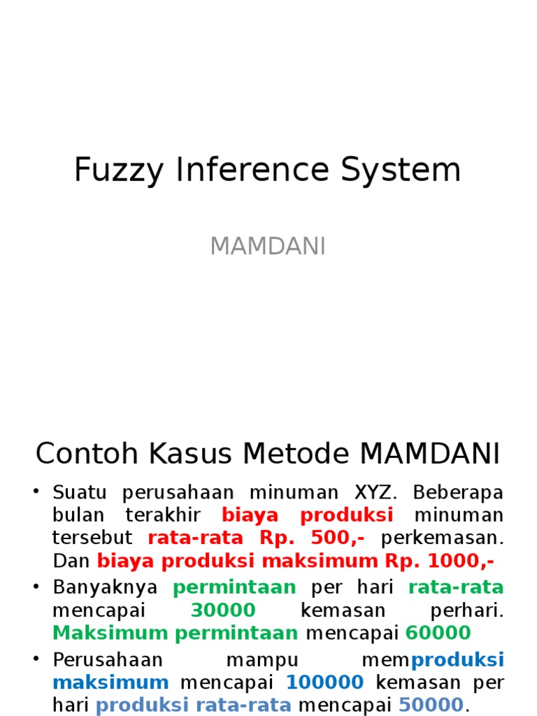 Fuzzy Inference System Mamdani-Teori | PDF