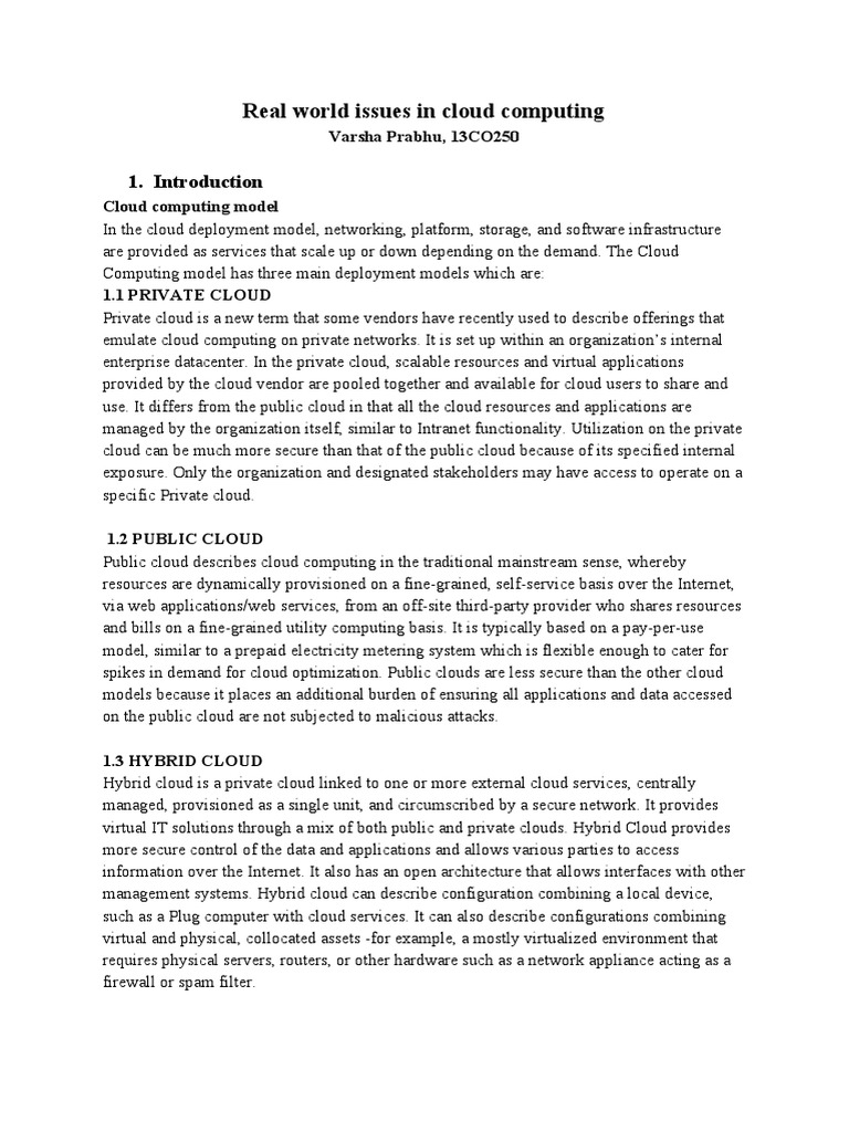 Real World Challenges of Cloud Computing | PDF | Cloud Computing ...