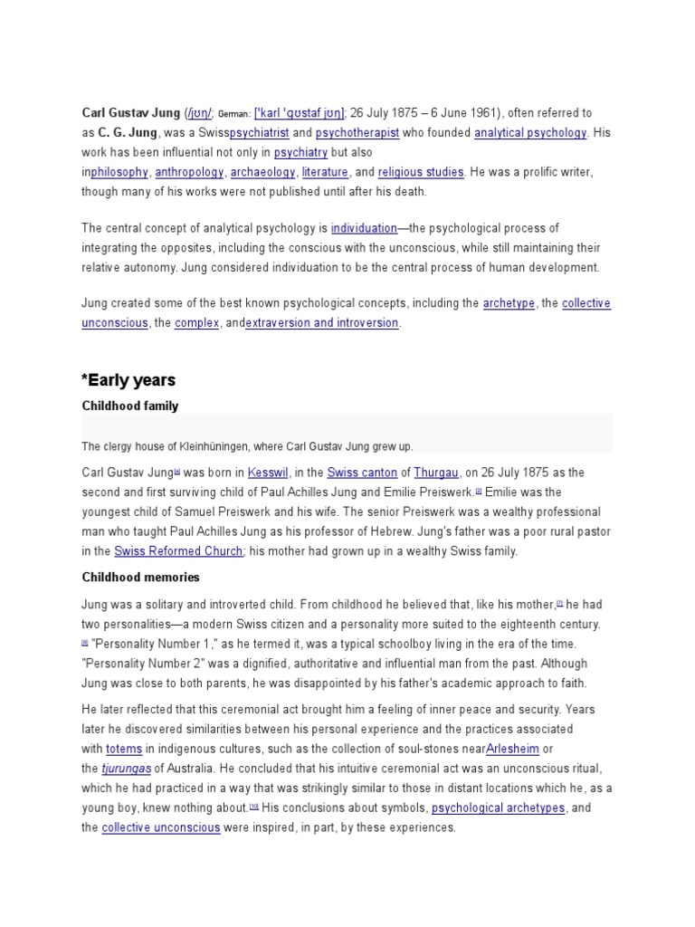 Carl Jung PDF Carl Jung Extraversion And Introversion