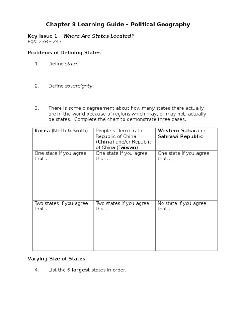 Political Geography Learning Guide | PDF | Al Qaeda | World Politics