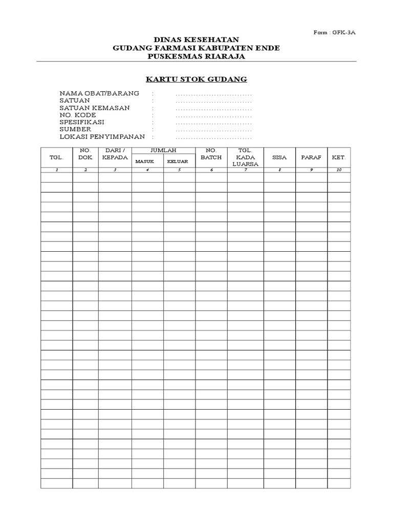 Kartu Stok Obat Docx