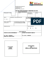 Formato de Ficha Individual Del Atleta