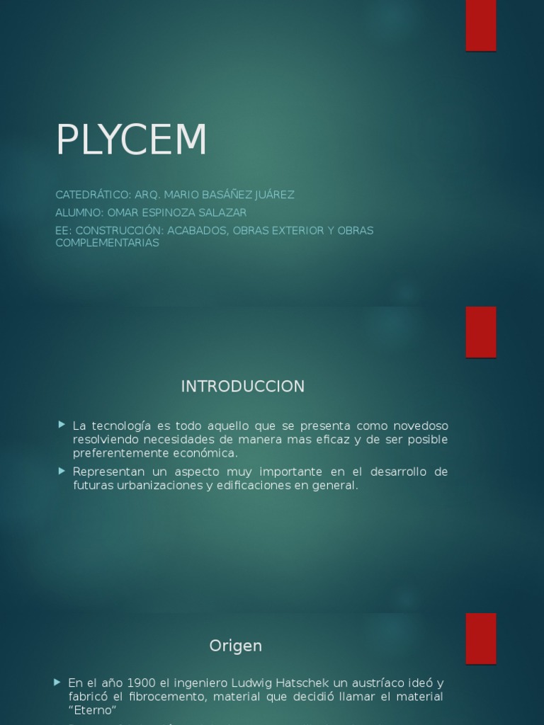 Ventajas y Usos del Fibrocemento Plycem | PDF | Amianto | Science