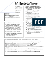 Must-Mustn't and Have to-Don't Have to Modal Verb Practice